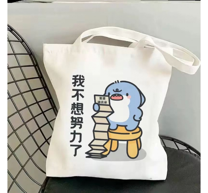 少女帆布包女手提布袋子大容量拎书袋初中学生高中补习单肩包装书